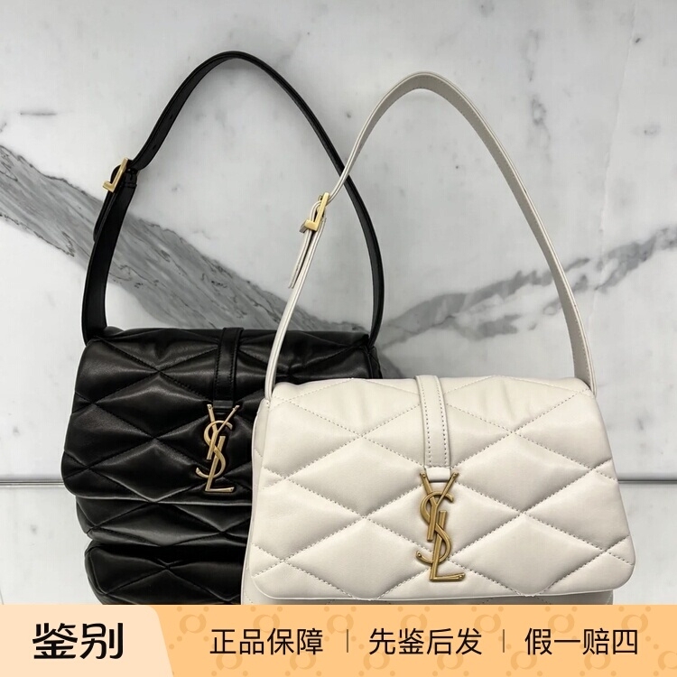 【Kkkk】Saint Laurent Ysl Le57 Flip-Top Lambskin Underarm Bag Shoulder Bag Black White