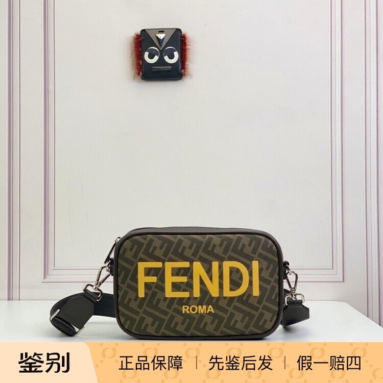 【Kkkk】Fendi Fendi Monogram Logoff Pattern Cowhide Polyester Camera Bag Shoulder Crossbody Bag