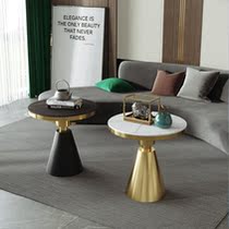 Nordic luxury tea table modern simple living room sofa side marble rock plate round corner bedroom bedside table