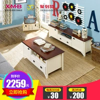 Xi Meng Bao đồ gỗ vững chắc gỗ đô thị bài hát Châu Âu cà phê trắng tủ TV bàn cà phê kết hợp living room set tủ trang trí phòng khách