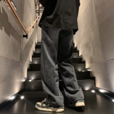 Осенние прямые свободные джинсы, штаны, большой размер, в американском стиле