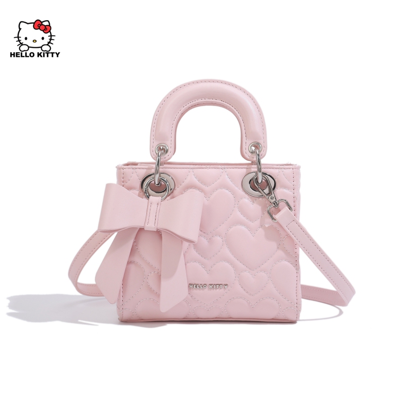 Hellokitty2026 Spring Princess Diana Bag Heart Bow Handbag Women's Niche Design Shoulder Crossbody Bag Hellokitty2026 Spring Princess Diana Bag Heart Bow Handbag Women's Niche Design Shoulder Crossbody Bag