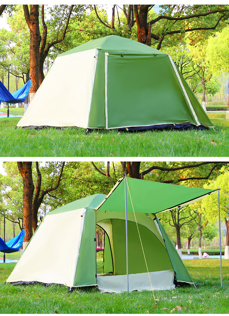 Tent Outdoor Camping Automatic Aluminum Alloy 2 Person 3-4 Double Tent Thickened Rainstorm-proof Picnic Camping Beach