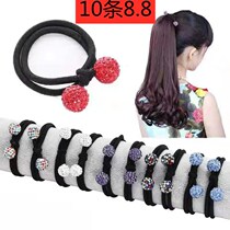 Hair rope Korean version of simple rhinestone rubber band headdress adult wild Lady bow head rope Hairband pony tail