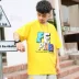 Jodie Dana Boys Summer T-shirt 2020 New Summer Hàn Quốc 13 tuổi cậu bé 16 tuổi ngắn tay áo mỏng - Áo thun Áo thun