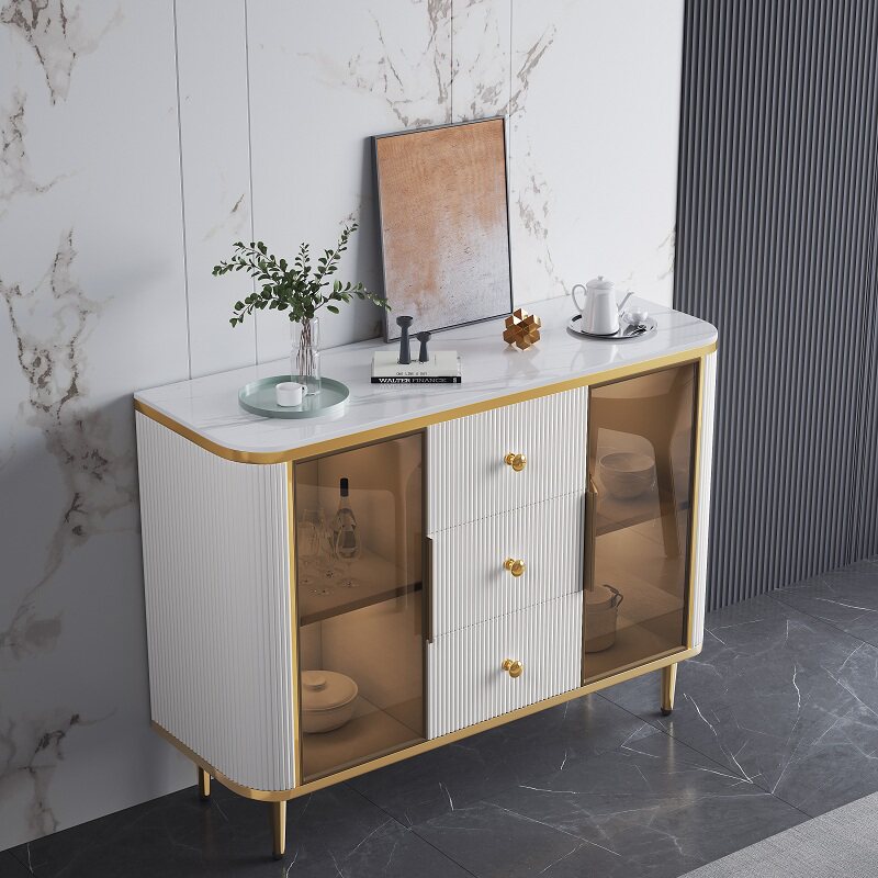 Dining cabinet modern minimalist living room against the wall light luxury wine cabinet kitchen overall cabinet slate tea cabinet home storage cabinet - Taobao