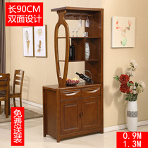 Solid wood entrance entrance cabinet double-sided entrance hall wine cabinet shoe cabinet modern Chinese-style living room entrance hall screen partition cabinet