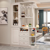 Wine cabinet porch cabinet modern living room simple white screen shoe cabinet integrated against the wall solid wood storage door partition cabinet