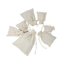 10Pcs Fashion Cotton Drawstring Burlap Bags Wedding Favors P
