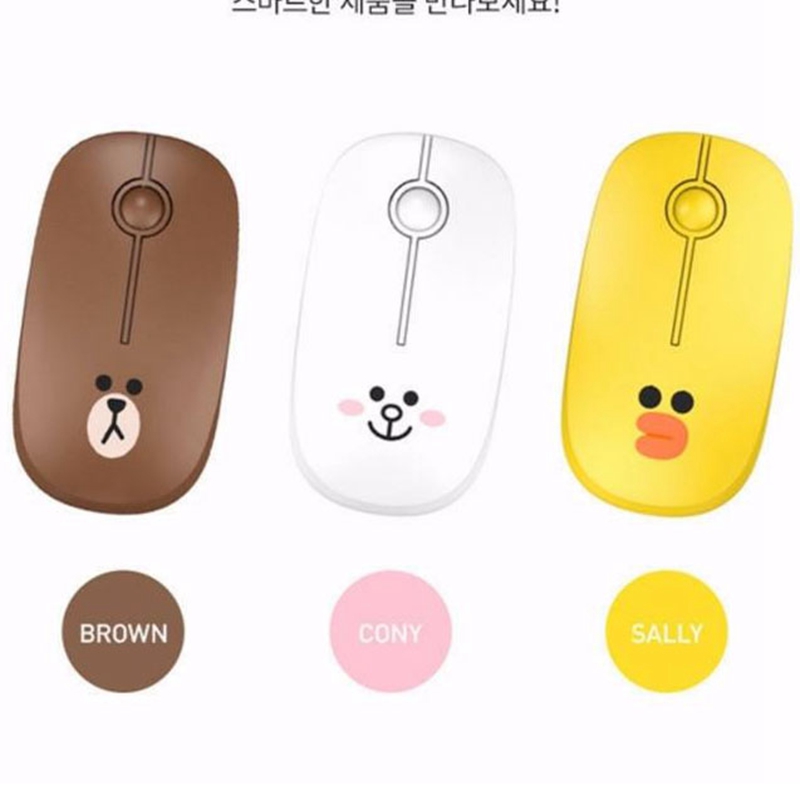line friends Brown Bear Wireless Mouse Laptop Desktop Computer Games Office Cute Cartoon Keyboard