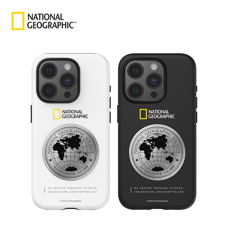 National Geographic Suitable for Apple 16Promax Mobile Phone Case iPhone 15 Pro Max Double-Layer Protective Cover Classic Earth Chart Outdoor Fall-Resistant Fashion Trendy Anti-Fall 16Pro Business Silicone Case
