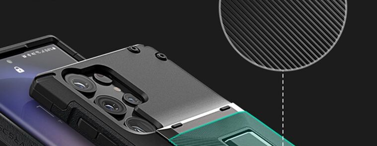 VRS Damda Glide Tough Shockproof Card Holder High End Premium S23 Plus, S23 Ultra Samsung Phone Case