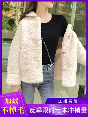 Lamb coat women's winter 2021 new short cotton-padded clothes and velvet thickened particles lamb velvet small man