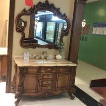 Eurobath Room Cabinet Imitation Antique Red Oak Wood Bathroom Cabinet Marble Table Basin Wash Table Washbasin Cabinet Double Basin