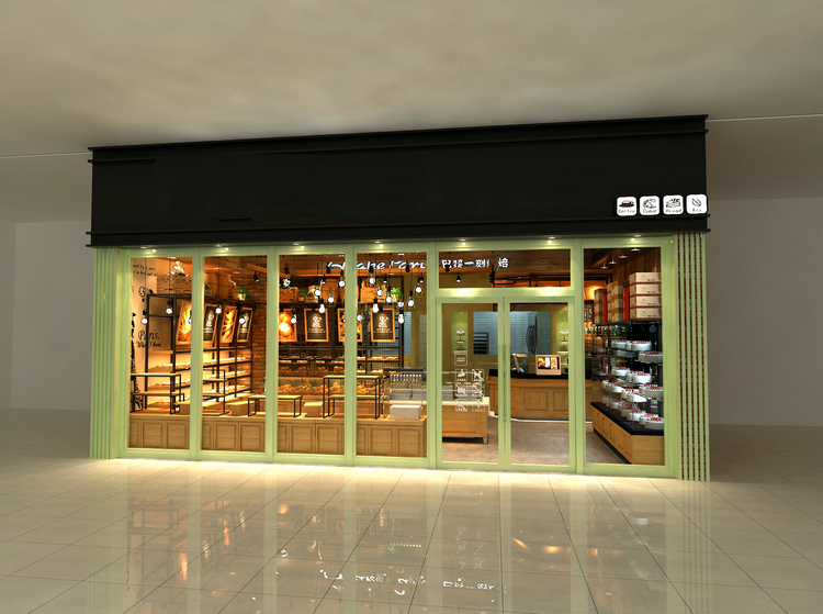 T1650精品时尚现代风格蛋糕烘焙店室内装修设计全套CAD施工...-8