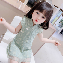 Girl Lian Dress Spring Summer Baby Foreign Air Skirt Children Qipao Princess Dress Baby Vest Dress 2021 Summer Dress New