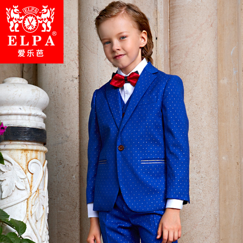 ELPA trẻ em ăn mặc cậu bé sóng phù hợp với thời trang chấm nhỏ phù hợp với bé hiệu suất máy chủ bé váy cưới mùa xuân và mùa thu.