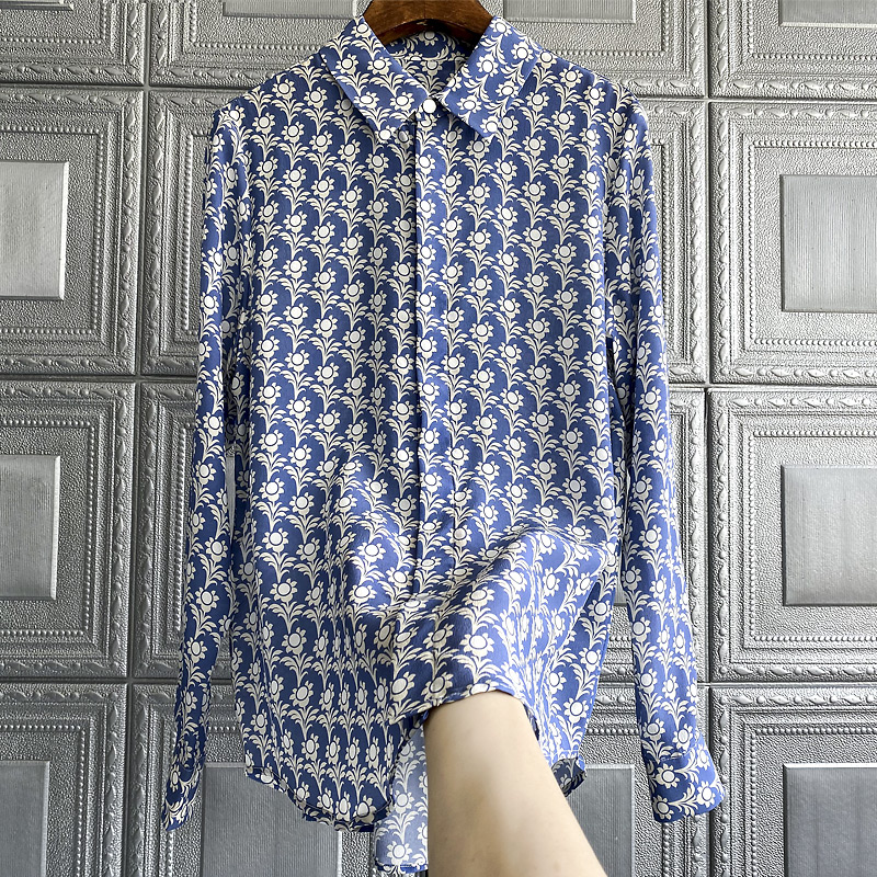 The Italian single is so good to wear how to hitch a printed women's shirt 31675