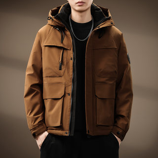 Hochwertige amerikanische outdoor-funktions-daunenjacke mit kapuze für herren 2025 winter neue lässige warme arbeitsjacke