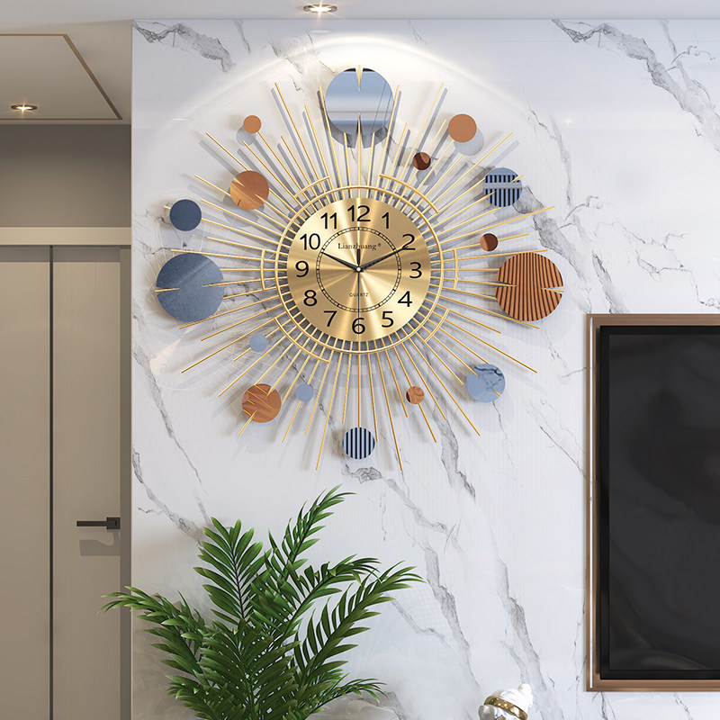 Home mute clock wall clock living room Nordic net red light luxury modern simple decoration hanging watch art atmosphere clock