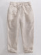 High-End Pure Linen Textured Wide-Leg Straight Pants for Men, Elastic Waist Drawstring Casual Pants, Drapey Full Linen Long Pants