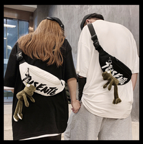 Hong Kong Tidal Card Lovers Chest Wrap Korean version Single shoulder bag Reflective Oblique Satchel Bag Young student Purse Male Backpack