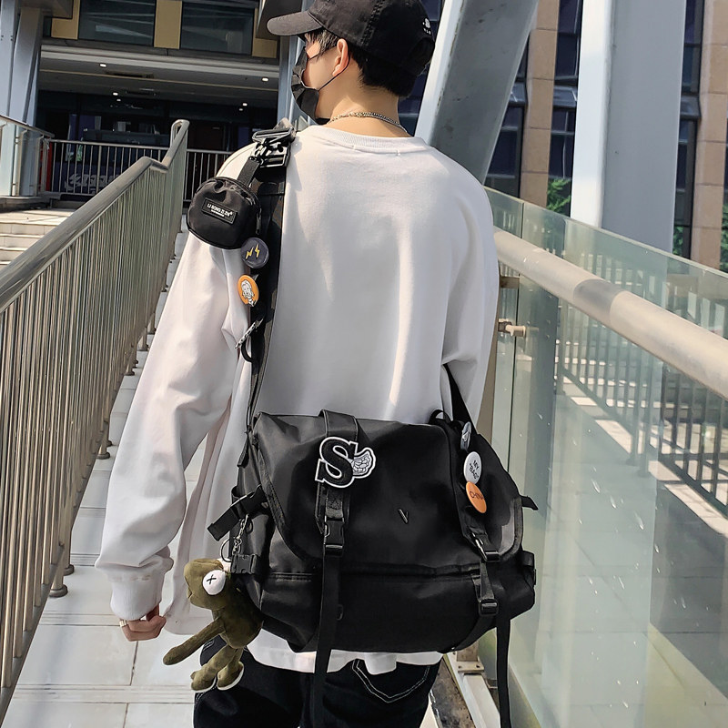 Special Cabinet Tide Single Shoulder Inclined Satchel Bag Men's Large Capacity Tooling Bag Students Casual Ins Day System Satchel Functional Postman Bag