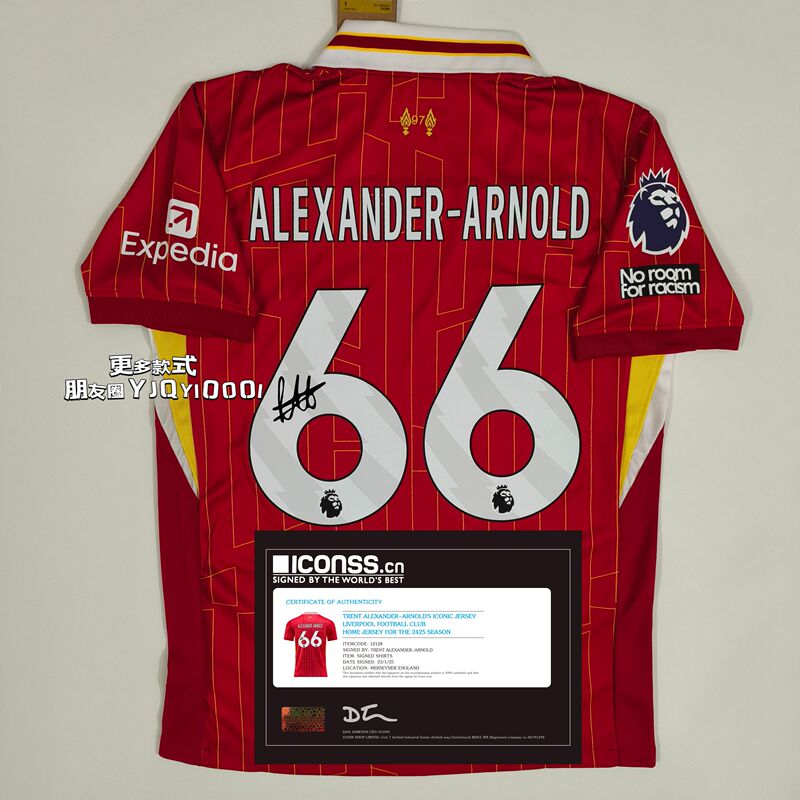2425 Liverpool No. 66 Arnold Signed Jersey Home Player Version Short-Sleeved Fan Version Football Jersey Top