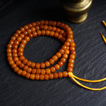 8mm natural yak bone Tibetan style glossy sugar-colored necklace Buddhist beads rosary practice accessories