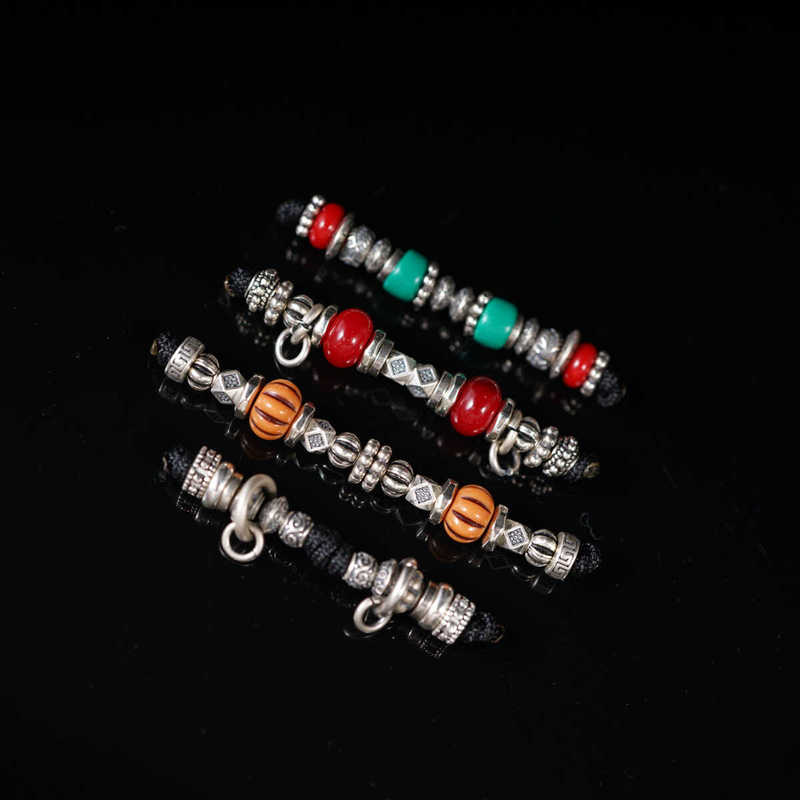 925 Sterling Silver Universal Joint Buddha Head Three-Way Extension Shaft Connecting Shaft Accessories Jewelry Accessories Passion Fruit Seed Accessories