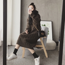 Maternity dress autumn and winter lazy wind net red loose maternity sweater skirt Mid-length knee-length pregnant mother tide outfit