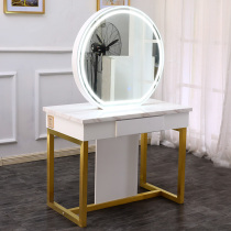 New high-end hairdressing mirror beauty nail makeup mirror double-sided hair salon special simple barbershop mirror with lamp