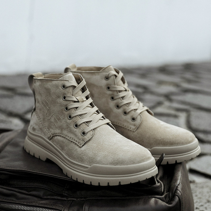 Men's Martin Boots Male Tooling Boots High Silo Autumn New Casual Youth Retro Desert Boots Inglées Men's Shoes