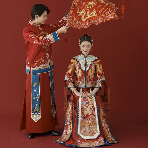 Летний традиционный свадебный наряд Сюхэ, тонкое свадебное платье