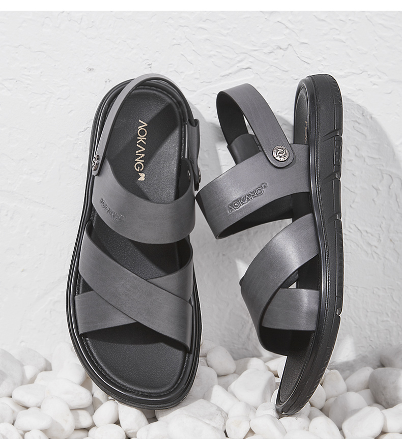 Aokang 2019 hè mới sandal nam phiên bản Hàn Quốc giản dị của xu hướng giày đi biển đôi sandal đế mềm và dép nam - Sandal giày sandal nam vento