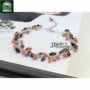 . Chân chuỗi nữ mô hình thời trang gợi cảm vòng chân đá tourmaline nữ mô hình tinh thể sỏi tourmaline đồ trang sức điều chỉnh - Vòng chân vòng chân cho nữ