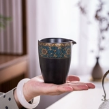 恬静生活 Черная гончарная боковая обрабатывает ярмарку ровную чашку керамической чайной церемонии кунг -фурты частей домашнего чая морского чая