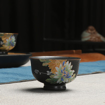 Japanese creative ceramic tea cup kiln change Sky glaze kung fu tea set Tea Cup Cup Puer tea single Cup Master Cup large