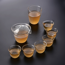 Quiet Japanese cloud glass tea set heat-resistant tea set frosted transparent bowl teapot tea cup gift box