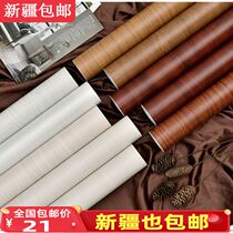 Xinjiang waterproof furniture refurbished wallpaper imitation wood grain sticker wallpaper self-adhesive bedroom moisture-proof desktop wooden door sticker