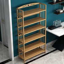 Xinjiang bamboo bookshelf floor bookcase shelf living room study office student storage cabinet lockers