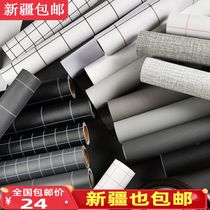Xinjiang grey wallpaper wallpaper Self-adhesive waterproof moisture-proof and mildew-proof bedroom cozy wardrobe Sub-desktop wall sticker