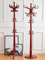 Xinjiang European-style solid wood coat rack Floor-to-ceiling household bedroom door hanging clothes rack storage rack