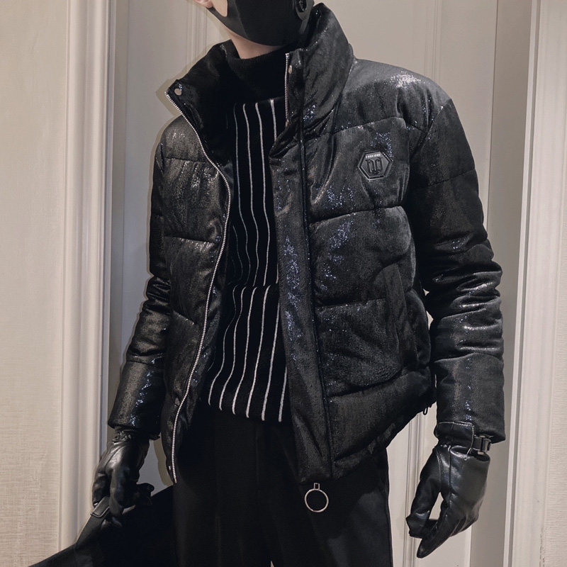 2021 popular cotton coat men's winter coat Korean version of the trend slim Joker feather cotton padded jacket