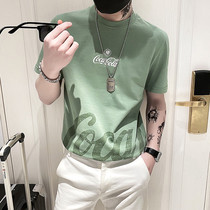 Net red short sleeve T-shirt mens summer loose trend Joker half sleeve fashion fashion clothes 2021 New body shirt