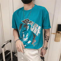 2021 new fashion short sleeve T-shirt men Korean trend casual loose T-shirt youth half sleeve summer top
