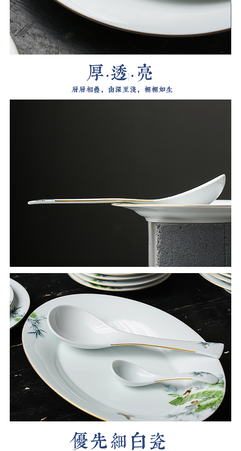 Prosperous southern dishes household of Chinese style and contracted jingdezhen ceramic spring suits for home dishes chopsticks combination