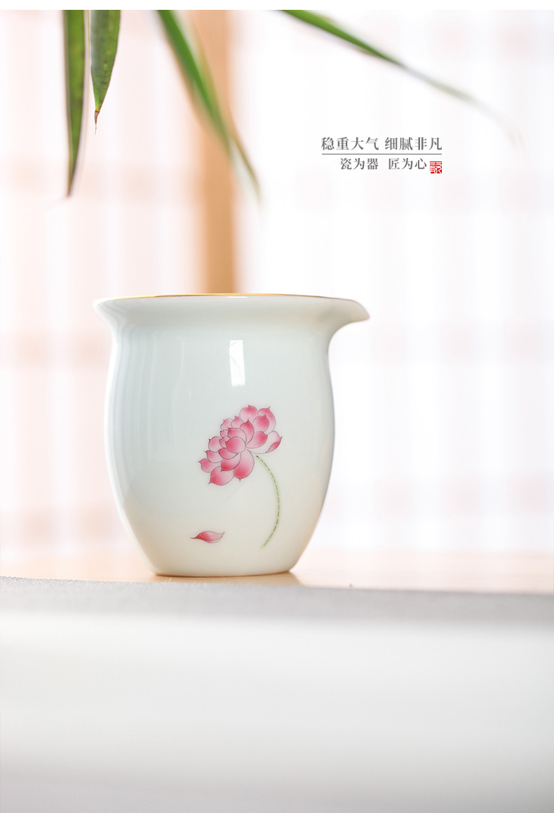 Chang, south jade porcelain ceramic hand - made paint lotus rhyme eight woolly tureen tea tea tea set jingdezhen ceramics