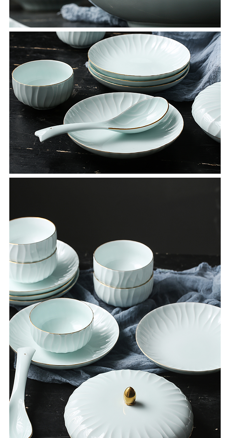 Prosperous southern dishes household of Chinese style and contracted up. And jingdezhen ceramics tableware suit household combination dishes chopsticks