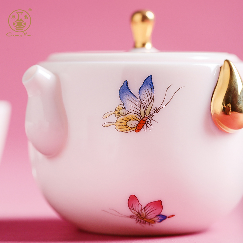 Chang south ceramic cup to crack a pot of two cups of love is like a butterfly tattoo portable travel tea set gift giving women tea sets